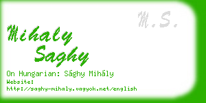 mihaly saghy business card